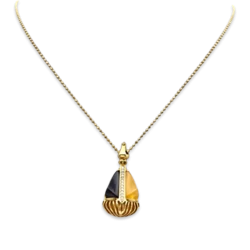 Collier en or plaqué ambre