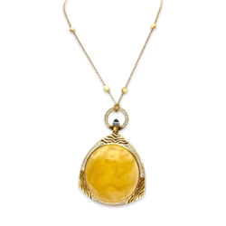 Amber gold plated necklace