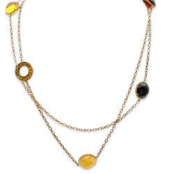 Collier en or plaqué ambre