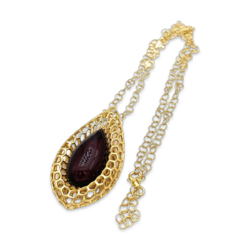 Collier en or plaqué ambre