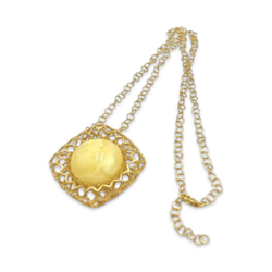 Collier en or plaqué ambre