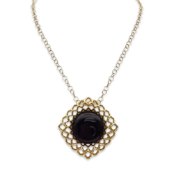 Collier en or plaqué ambre