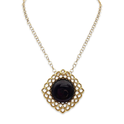 Amber gold plated necklace