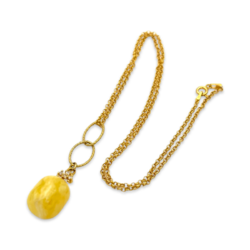 Amber gold plated necklace