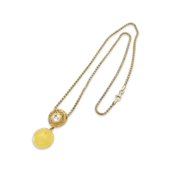 Collier en or plaqué ambre