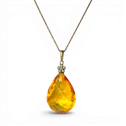 Amber gold plated necklace