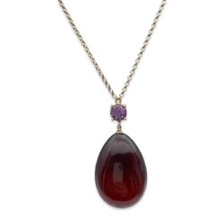 Collier en or plaqué ambre