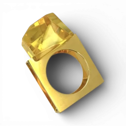 Anillo chapado en oro ámbar