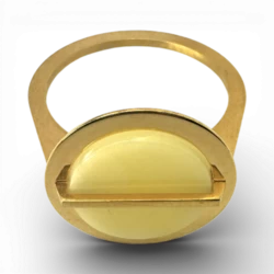 Anillo chapado en oro ámbar