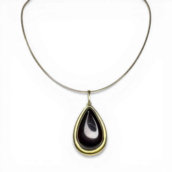 Amber silver gold plated necklace