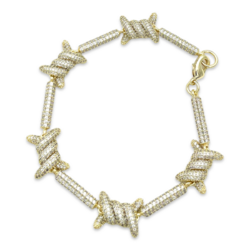 Bracelet en fil barbelé doré