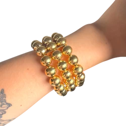 Beaded Bracelet — Latón Chapado en Oro