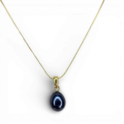 Pendentif en argent plaqué or Black Pearl