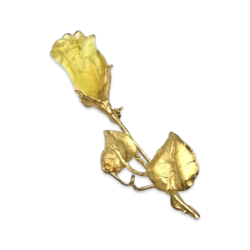 Brooch Rose from amber and gilding