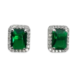 Pendientes de Plata con Talla Cojín