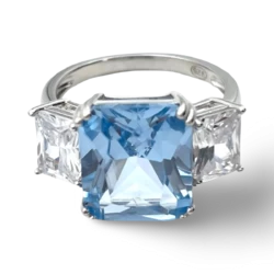 Cushion Cut Silberring