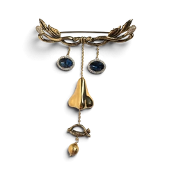 Dalí Nose and Lips Brooch — Gold-Plated Brass