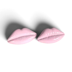 Dalí Pink Lips Earrings — Gold-Plated Brass