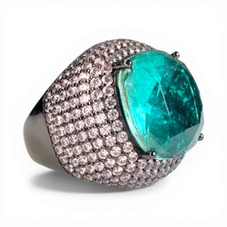 Doppelter agua Pavé-Ring