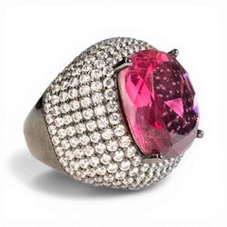 Double Pavé Ring White Pink