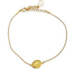 Gold plated amber bracelet