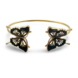 Gold-plated amber bracelet Butterfly