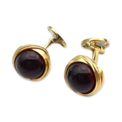 Gold plated amber cufflinks