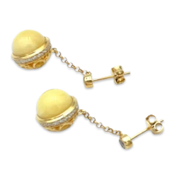 Boucles d'oreilles en ambre plaquées or