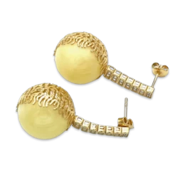 Boucles d'oreilles en ambre plaquées or