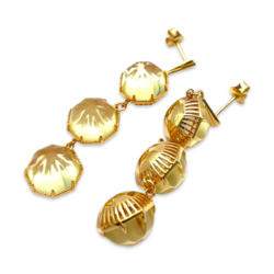 Gold plated amber earrings