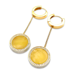 Gold plated amber earrings