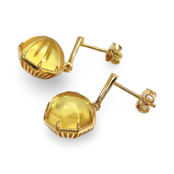 Gold plated amber earrings