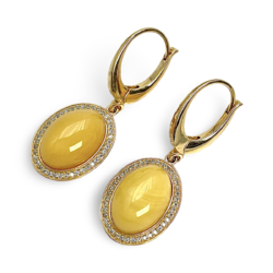 Gold plated amber earrings