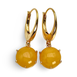 Gold plated amber earrings