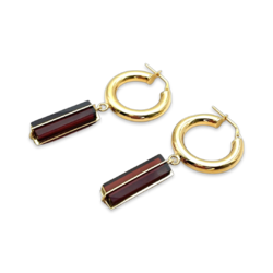 Gold plated amber earrings