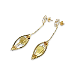 Boucles d'oreilles en ambre plaquées or