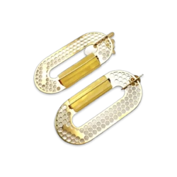 Boucles d'oreilles en ambre plaquées or