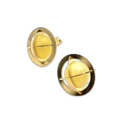 Золото-покриті янтарні сережки