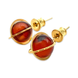 Gold plated amber earrings