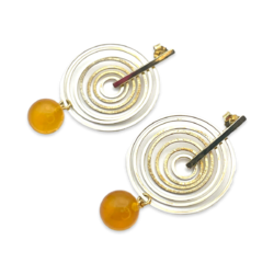 Gold plated amber earrings