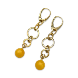 Boucles d'oreilles en ambre plaquées or