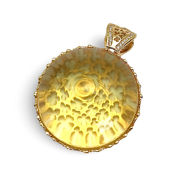 Gold plated amber pendant