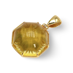 Gold plated amber pendant