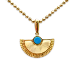 Pendentif en ambre doré