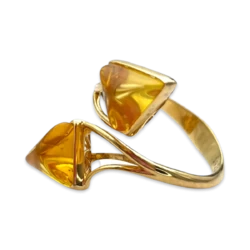 Gold plated amber ring