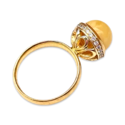 Gold plated amber ring