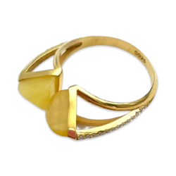 Gold plated amber ring