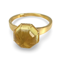 Gold plated amber ring