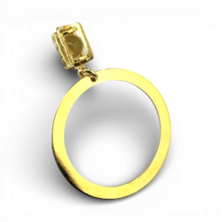 Anillo de ámbar chapado en oro