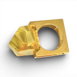 Anillo de ámbar chapado en oro